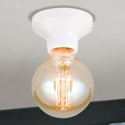 Plafondlamp Frost van keramiek, wit