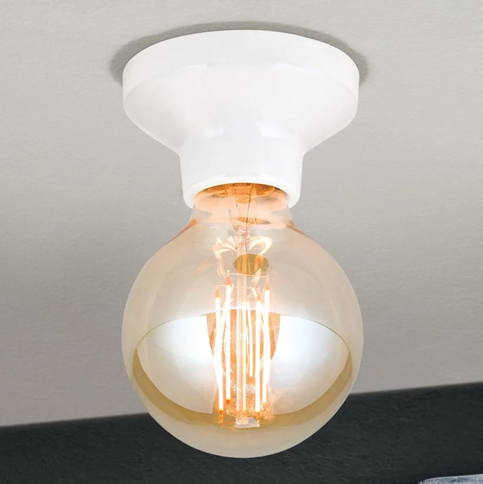 Plafondlamp Frost van keramiek, wit