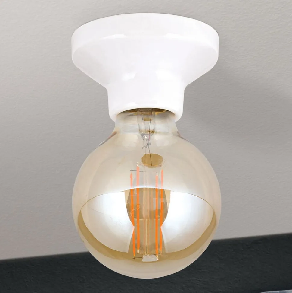 Plafondlamp Frost van keramiek, wit