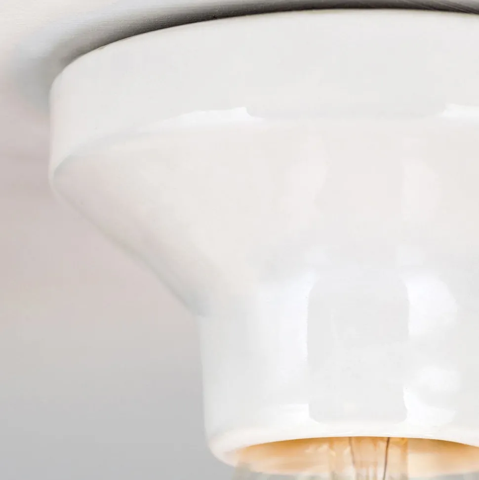 Plafondlamp Frost van keramiek, wit