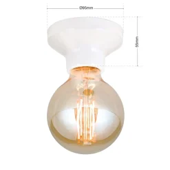 Plafondlamp Frost van keramiek, wit