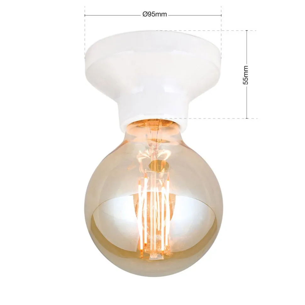 Plafondlamp Frost van keramiek, wit