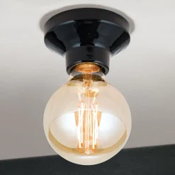 Plafondlamp Frost van keramiek, zwart