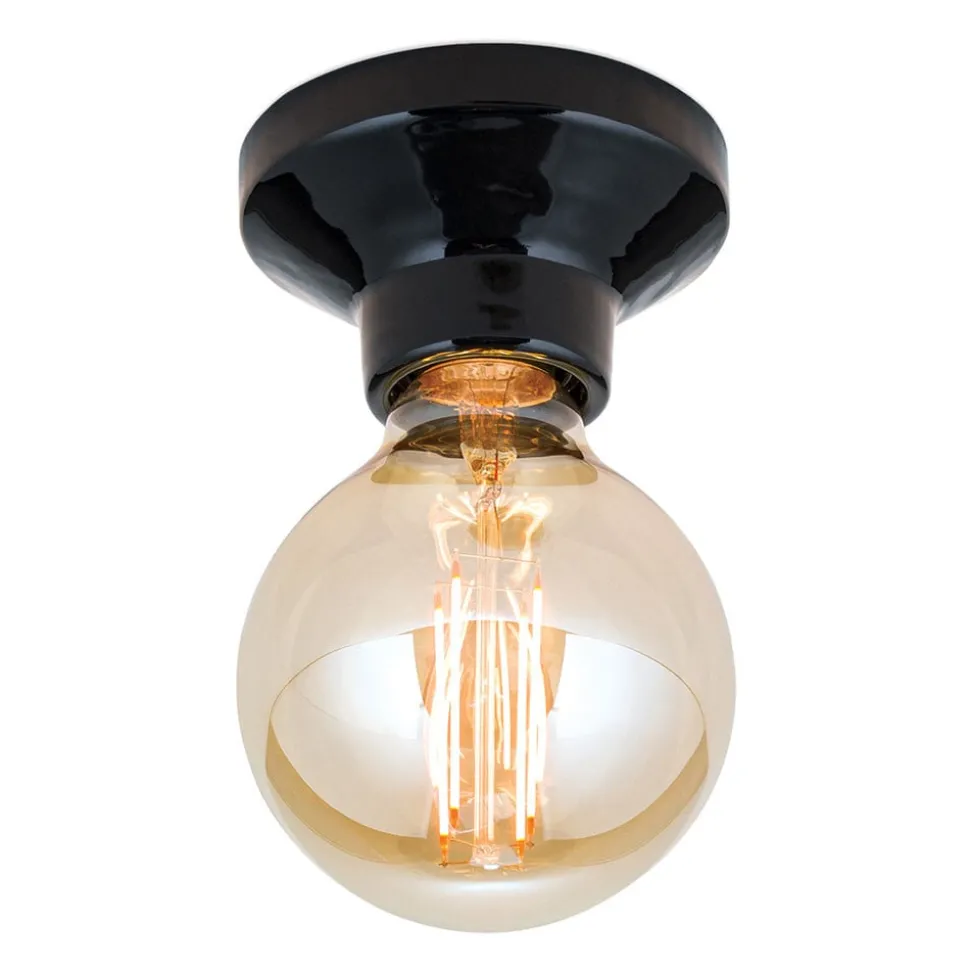 Plafondlamp Frost van keramiek, zwart