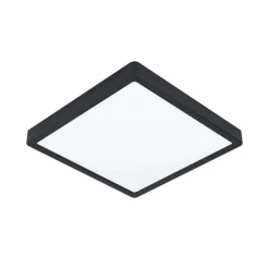 Plafondlamp Fueva 5 IP44 zwart 3.000 K 28x28cm