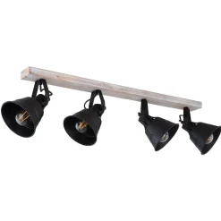 Plafondlamp Günther van metaal, zwart, 4-lamps