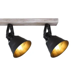 Plafondlamp Günther van metaal, zwart, 4-lamps