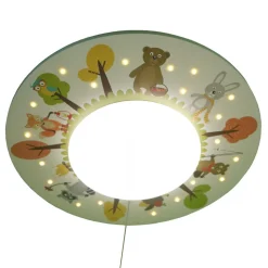 Plafondlamp grappige bosdieren, 1-lamp, 20 LEDs