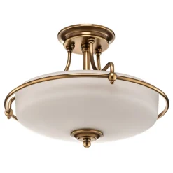 Plafondlamp Griffin met afstand, messing, Ø 42 cm