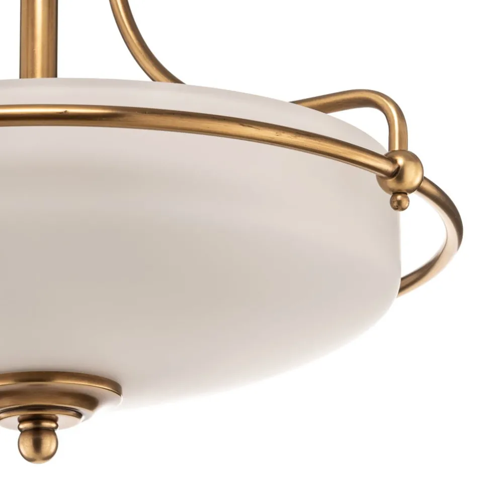 Plafondlamp Griffin met afstand, messing, Ø 42 cm