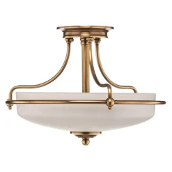 Plafondlamp Griffin met afstand, messing, Ø 42 cm