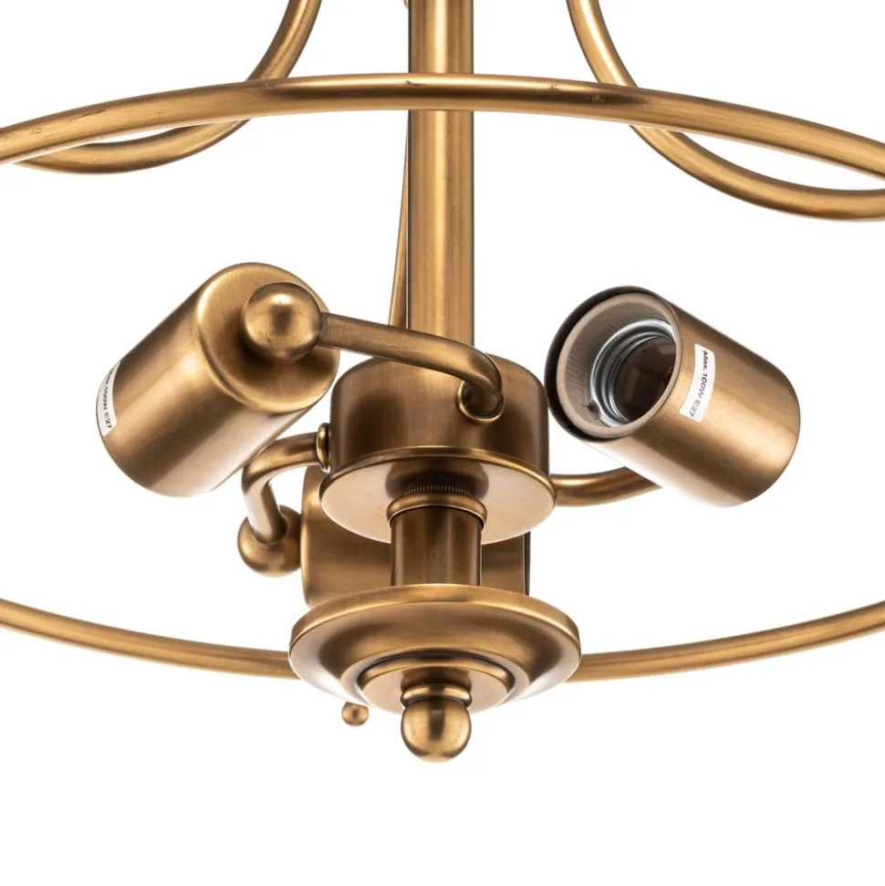 Plafondlamp Griffin met afstand, messing, Ø 42 cm