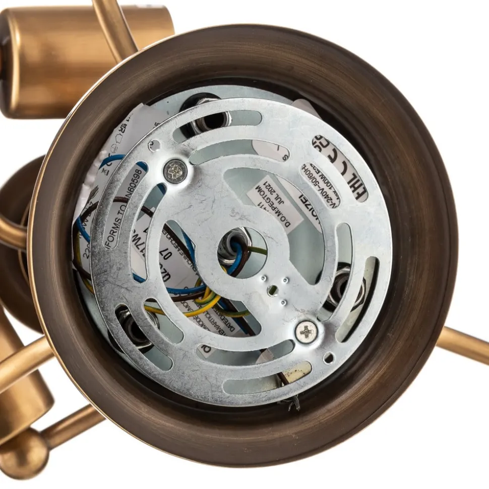 Plafondlamp Griffin met afstand, messing, Ø 42 cm