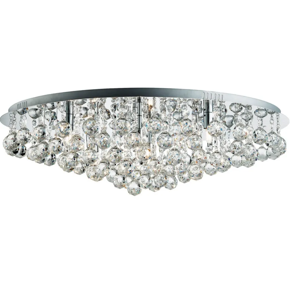 Plafondlamp Hanna chroom kristallen bollen 80 cm