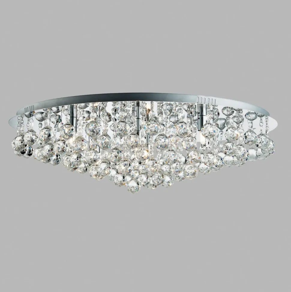 Plafondlamp Hanna chroom kristallen bollen 80 cm