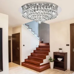 Plafondlamp Hanna chroom glazen kristallen bollen