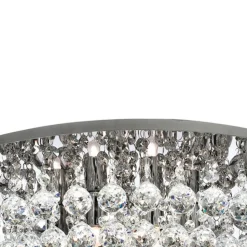 Plafondlamp Hanna chroom glazen kristallen bollen