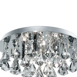 Plafondlamp Hanna, rond IP44, 38cm chroom Piramide