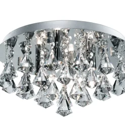 Plafondlamp Hanna, rond IP44, 38cm chroom Piramide