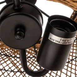 Plafondlamp Hedda van sisal en metaal