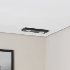 Plafondlamp Hero, 12 x 35 cm, 2-lamps, zwart, metaal, GX53