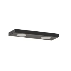 Plafondlamp Hero, 12 x 35 cm, 2-lamps, zwart, metaal, GX53