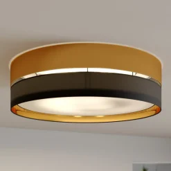 Plafondlamp Hilton, zwart/goud, Ø 60 cm