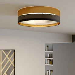 Plafondlamp Hilton, zwart/goud, Ø 60 cm