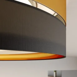 Plafondlamp Hilton, zwart/goud, Ø 60 cm