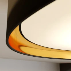 Plafondlamp Hilton, zwart/goud, Ø 60 cm