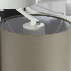 Plafondlamp Hotel met vier textiel lampenkappen