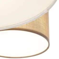 Plafondlamp Hotel met vijf textiel lampenkappen