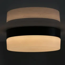Plafondlamp Ikaro zwart, Ø 18 cm, metaal, kunststof