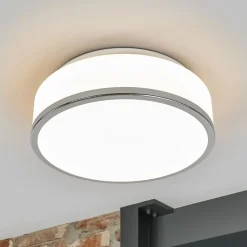 Plafondlamp IP44, Ø 28cm, chroom