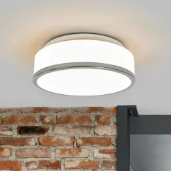 Plafondlamp IP44, Ø 28cm, chroom