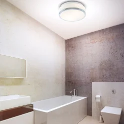 Plafondlamp IP44, Ø 28cm, chroom