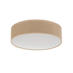 Plafondlamp Jute met beige kap, Ø 48 cm