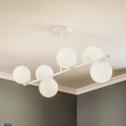 Plafondlamp Kabo, 1-arm, wit, 6-lamps