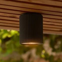 Plafondlamp Kyklop Ripple, zwart, aluminium, GU10