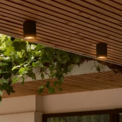 Plafondlamp Kyklop Ripple, zwart, aluminium, GU10