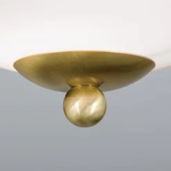 Plafondlamp Landhaus messing opaal groen Ø 21 cm