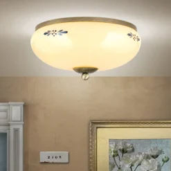 Plafondlamp Landhaus patina crème blauw Ø 28cm