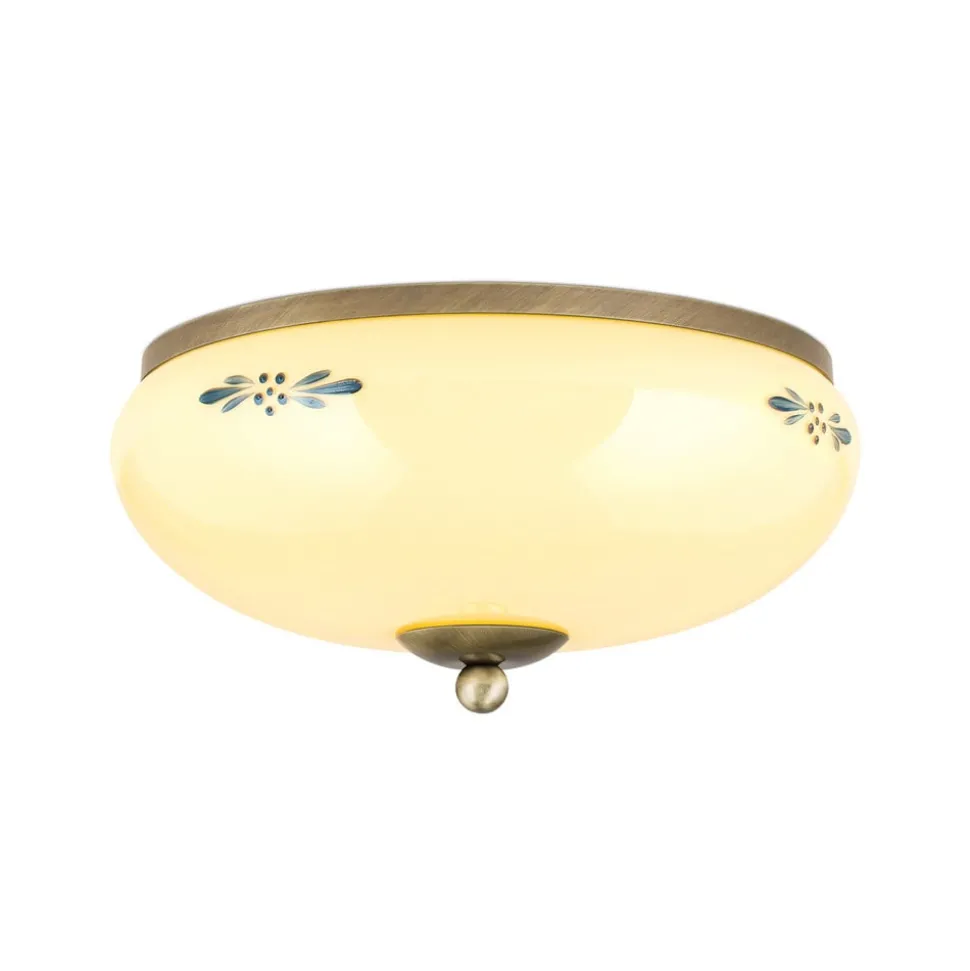 Plafondlamp Landhaus patina crème blauw Ø 28cm