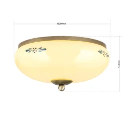 Plafondlamp Landhaus patina crème blauw Ø 28cm