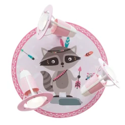 Plafondlamp Little Indians, Wasbeer Oskar, roze