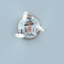 Plafondlamp Little Indians, Wasbeer Oskar, blauw