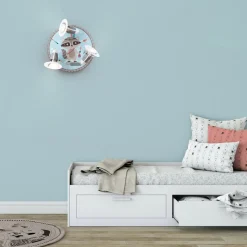 Plafondlamp Little Indians, Wasbeer Oskar, blauw