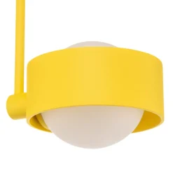 Plafondlamp Mado van staal, geel, 2-lamps