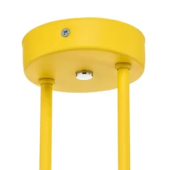 Plafondlamp Mado van staal, geel, 2-lamps