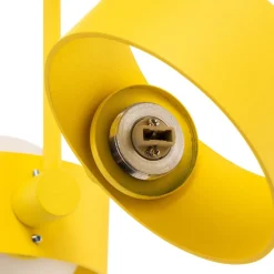 Plafondlamp Mado van staal, geel, 2-lamps